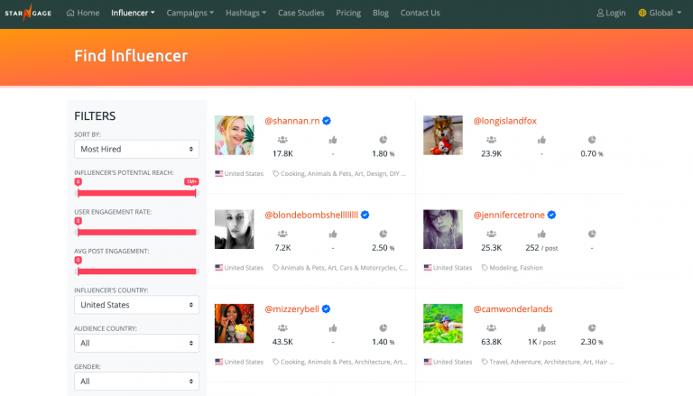 starngage-influencer-search-tool