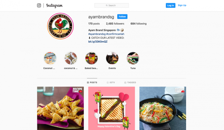 ayam-brand-instagram-bio-hashtag